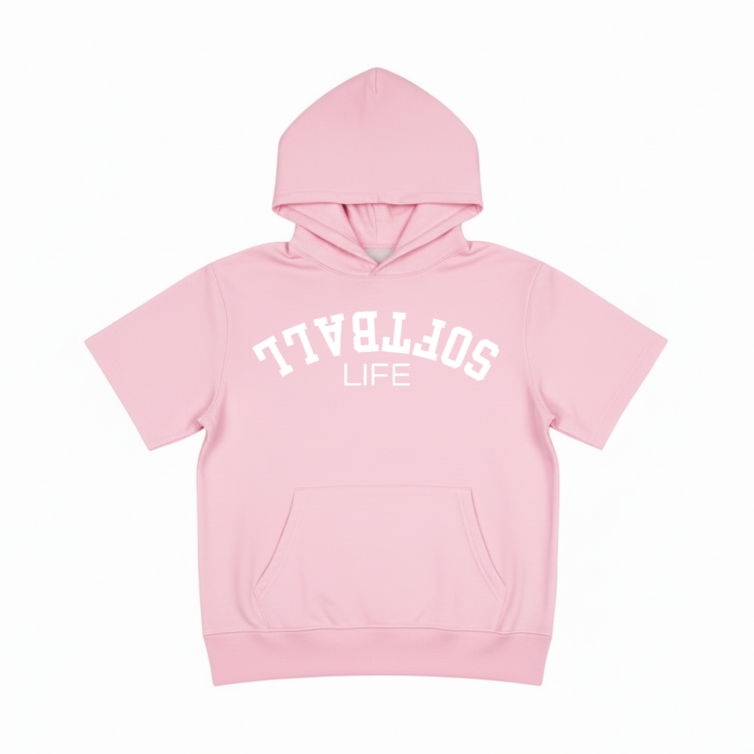 Softball Youth Short Sleeve Hoodie