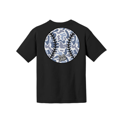 Blue Camo Baseball Toddler Tee