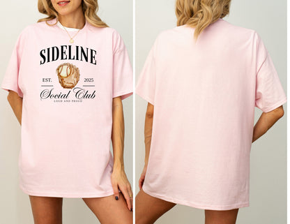Baseball Moms Sideline Social Club Adult Tee