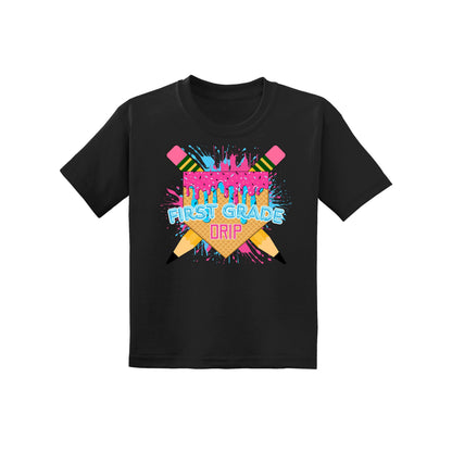 Back to School Baseball Drip Youth Tee