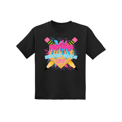 Back to School Baseball Drip Youth Tee