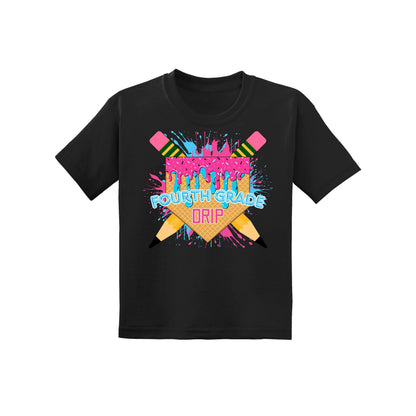Back to School Baseball Drip Youth Tee