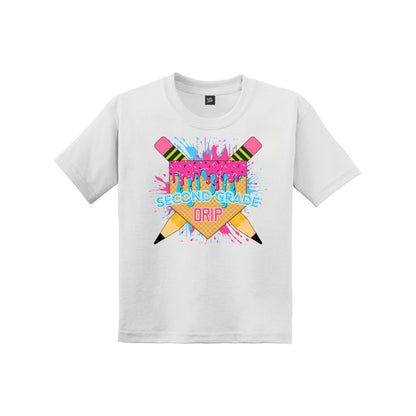 Back to School Baseball Drip Youth Tee