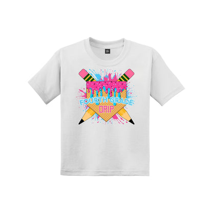 Back to School Baseball Drip Youth Tee