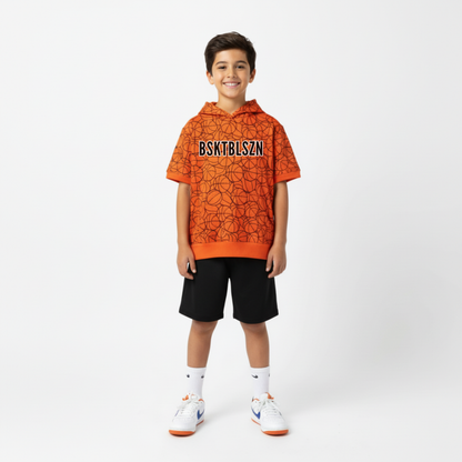 Basketball Youth Short Sleeve Hoodie