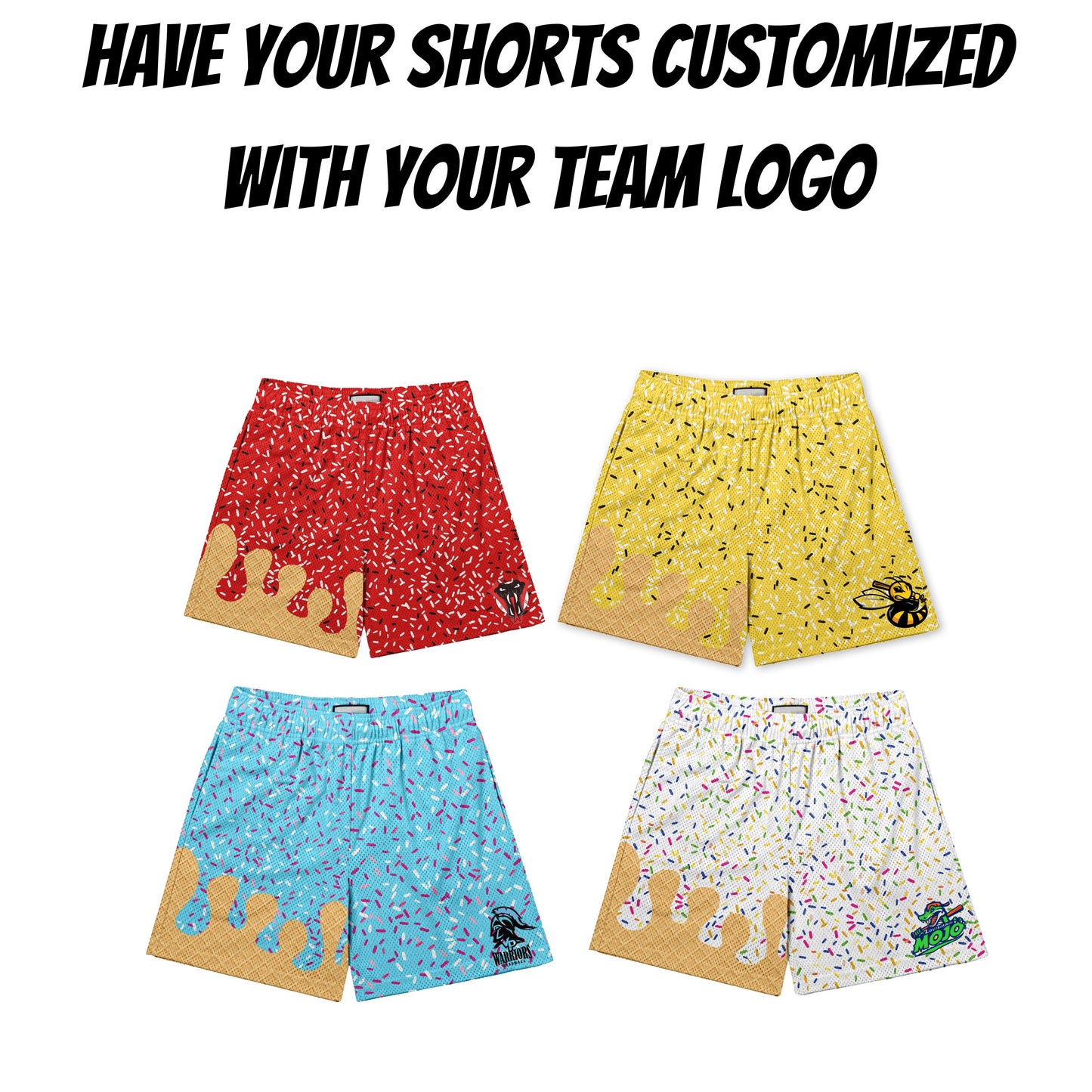 Baseball Ombre Ice Cream Drip Shorts Clearance