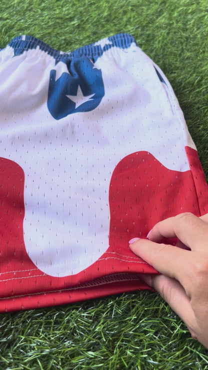 Red White and Drippy Shorts