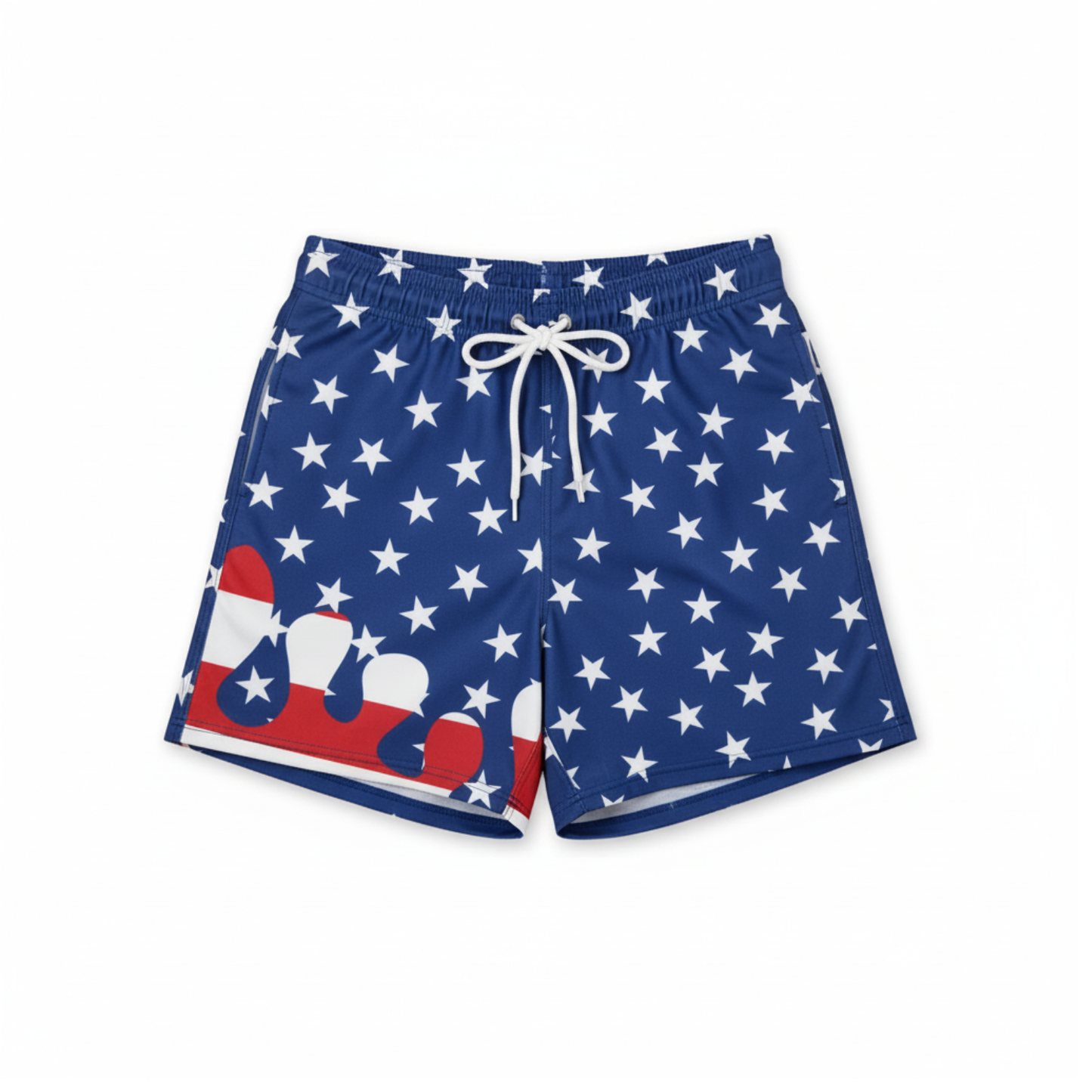 Red White and Blue Drip swim trunks Clearance